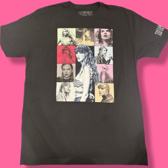 TAYLOR SWIFT The Eras Tour Black Concert T-Shirt Portrait Print | Size Large - Picture 2 of 9